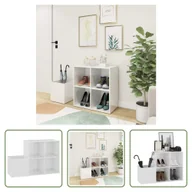 Szafki na buty - The Living Store Szafka na buty do przedpokoju biały wysoki połysk 105x35,5x70 cm materiał drewnopochodny - miniaturka - grafika 1