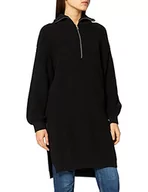 Swetry damskie - NA-KD Side Slit z dzianiny sweter damski, czarny, XXS - miniaturka - grafika 1