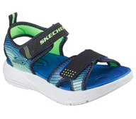 Sandały męskie - Skechers Microspec-Płaskie Sandały Męskie Dziecko, Czarny, 31, Czarny (Black), 31 EU - miniaturka - grafika 1