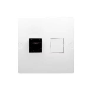 Kontakt Simon Gniazdo komputerowe RJ45 pojedyncze BASIC biały - Gniazdka elektryczne - miniaturka - grafika 1