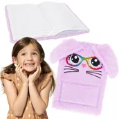 Notesy i bloczki - Pluszowy pamiętnik/notes różowy królik, w linie A5 - miniaturka - grafika 1