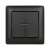 Wyłączniki światła i elektryczne - Wyłącznik podwójny z podświetleniem ASTORIA czarny ELEKTRO-PLAST - miniaturka - grafika 1
