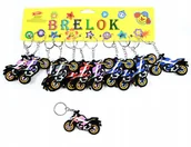 Breloki - MOTOCYKL GUMOWY BRELOK DO KLUCZY ZAWIESZKA MOTOR ZESTAW 12SZT - miniaturka - grafika 1