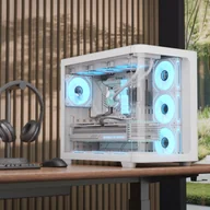Obudowy komputerowe - Aerocool P500C PC-Gehäuse, Midi-Tower, ATX, Tempered Glass - weiß - miniaturka - grafika 1