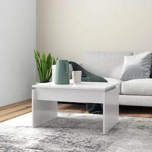 vidaXL Stolik kawowy, biały, 68x50x38 cm, płyta wiórowa vidaXL - Ławy i stoliki kawowe - miniaturka - grafika 1