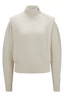 Swetry damskie - BOSS Damski sweter z dzianiny w kolorze białym (Open White), XL (DE) - miniaturka - grafika 1