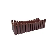 Donice - Skrzynka balkonowa Płotek 55 cm brązowa - miniaturka - grafika 1