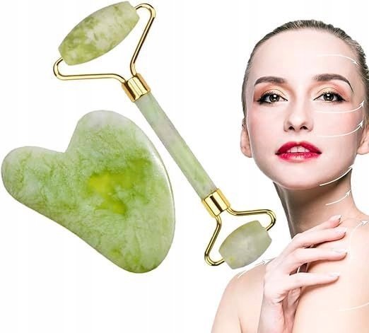 Zestaw Gua Sha wałek do masażu twarzy jedeit