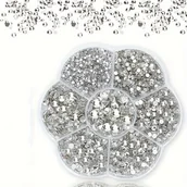 Inne - 3000 Sztuk Flatback Szklane Cyrkonie Do Paznokci, Okrągłe Kryształowe Kamienie Szlachetne Do Robienia Akcesoriów Buty, Ubrania, Makijaż, Torby, - miniaturka - grafika 1