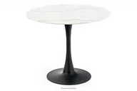 Stoły - Okrągły stół na jednej nodze czarno-biały REDERI - miniaturka - grafika 1
