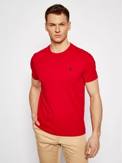 Koszulki męskie - Ralph Lauren Polo T-Shirt Ssl 710680785008 Czerwony Custom Slim Fit - grafika 1