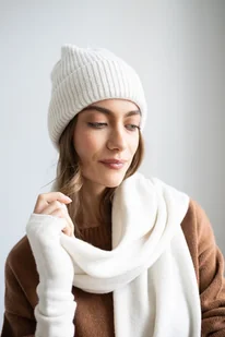 Mitenki Merino & cashmere śmietankowe - Rękawiczki - miniaturka - grafika 1