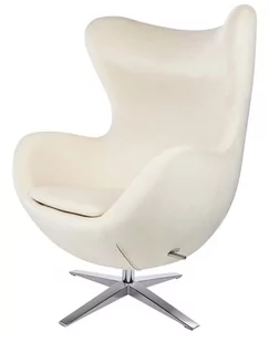 King Home Fotel wypoczynkowy beżowy welur EGG SZEROKI VELVET na stalowej podstawie HE-066.BEIGE.56 - Fotele - miniaturka - grafika 1