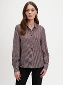 Koszule damskie - Printowana koszula z bufiastym rękawem - miniaturka - grafika 1