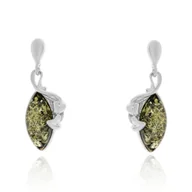 Kolczyki - Srebrne kolczyki z bursztynem sztyft pr. 925 - miniaturka - grafika 1