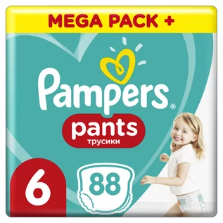 Majtki dla dzieci - PAMPERS Pampers Pieluchomajtki Pants 6 Extra Large 88 Szt - grafika 1