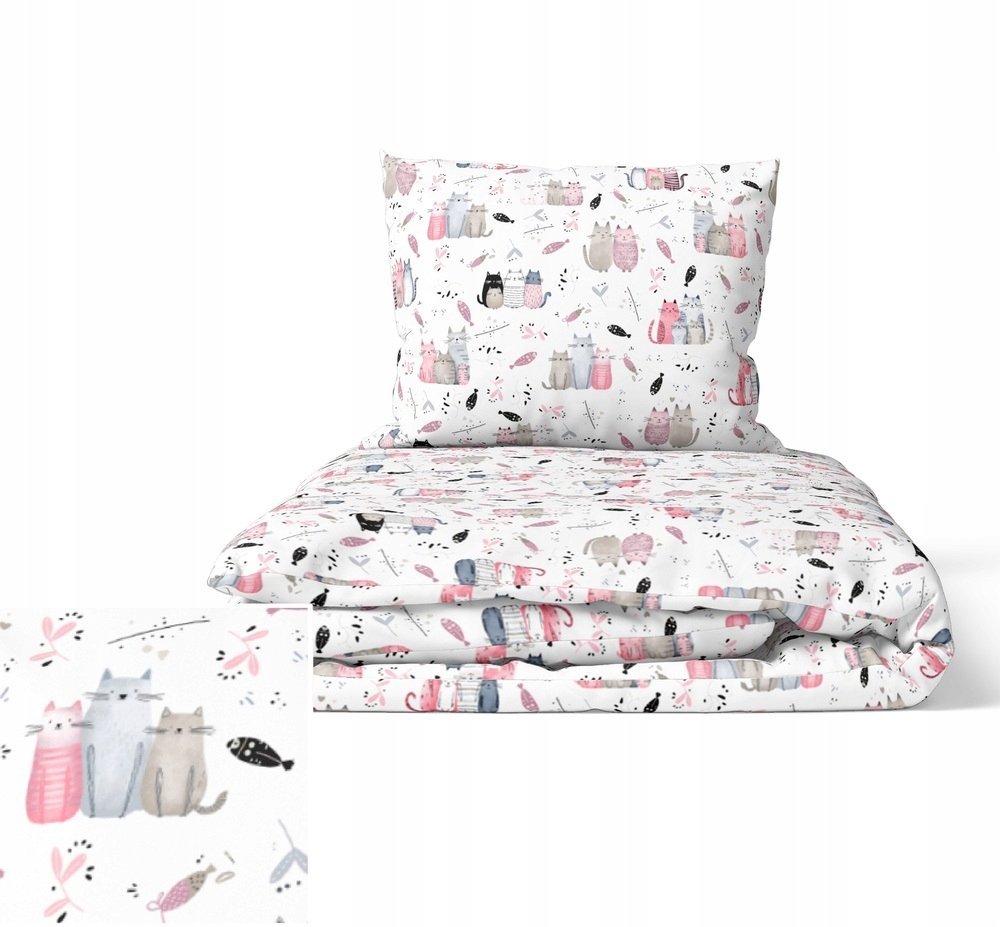 Pościel DZIECIĘCA 140x200 dla dziecka 100% bawełna CERTYFIKAT FAMILY CATS P