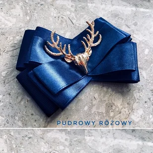Brosza granatowa z reniferem Mikołajki - Broszki - miniaturka - grafika 1