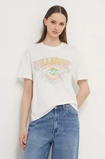 Koszulki sportowe damskie - Billabong t-shirt bawełniany damski kolor biały - grafika 1