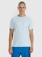 Koszulki sportowe męskie - 4F Koszulka do biegania w terenie szybkoschnąca męska - szara L - miniaturka - grafika 1