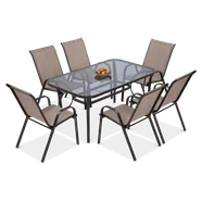 Focus Garden Meble ogrodowe BOLOGNA 6 krzeseł brąz