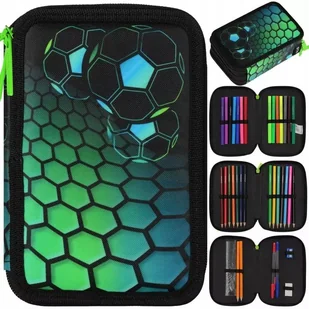 Starpak Piórnik Trzykomorowy z Wyposażeniem Piłka Nożna Kameleon 553114 - Piórniki Starpak Piórnik Trzykomorowy z Wyposażeniem Piłka Nożna Kameleon 553114 - Piórniki - miniaturka - grafika 1