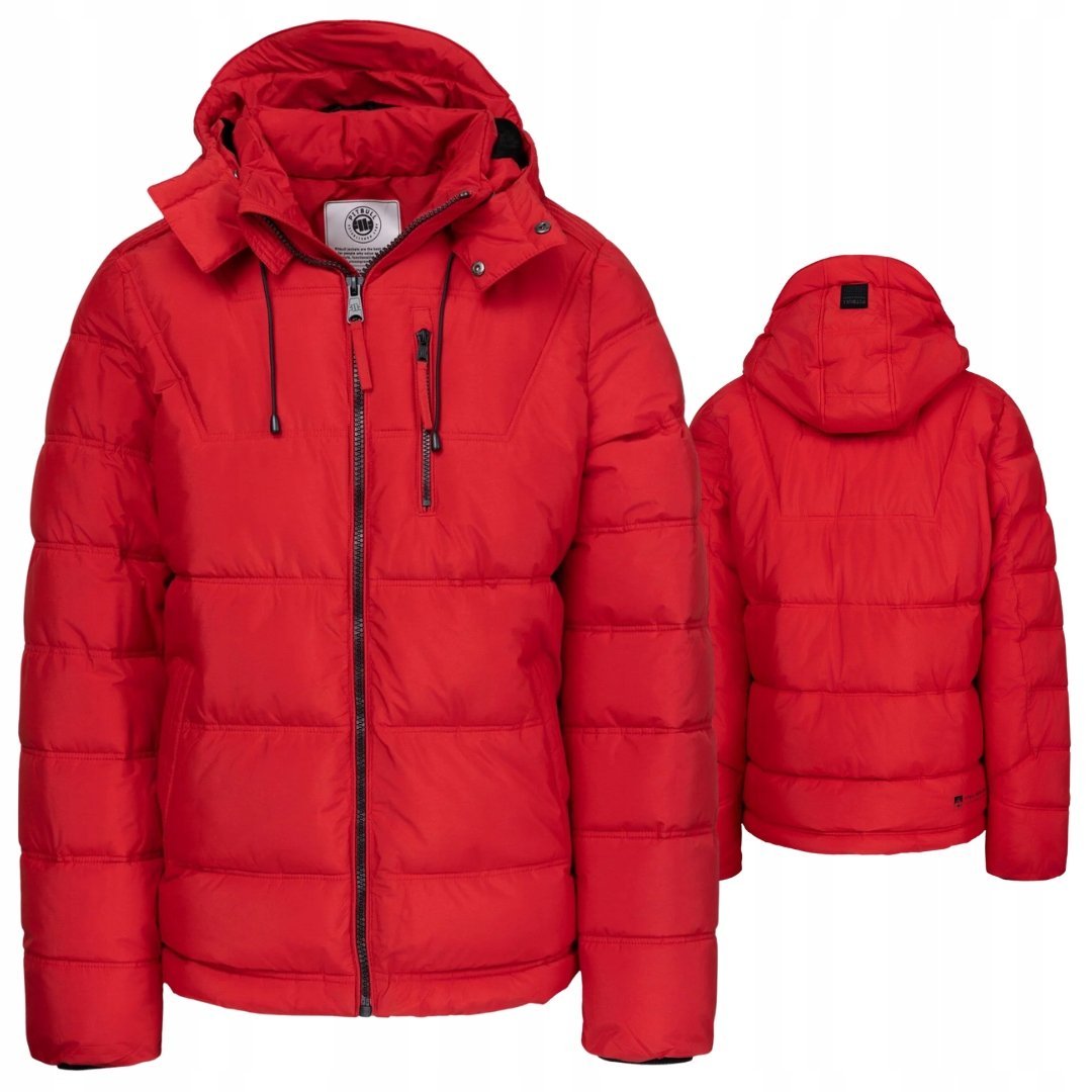 PITBULL WEST COAST KURTKA MĘSKA ZIMOWA Z KAPTUREM PIEDMONT FLUO RED M