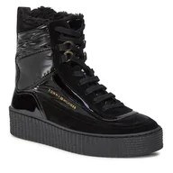Botki damskie - Botki Tommy Hilfiger Patent Laceup City Snow Boot FW0FW07841 Black BDS - miniaturka - grafika 1