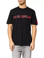 Koszulki męskie - HUGO Męski T-shirt Drosal, czarny (Black 1), XXL - miniaturka - grafika 1