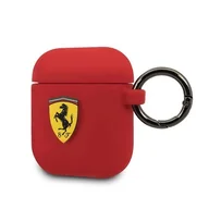 Akcesoria do słuchawek - Ferrari Ferrari FESACCSILSHRE AirPods cover czerwony/red Silicone uniwersalny FESACCSILSHRE - miniaturka - grafika 1