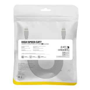 Płaski kabel sieciowy Baseus Ethernet RJ45, Gigabit, Cat.7, 8 m (czarny) - Kable miedziane - miniaturka - grafika 9
