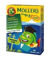 Witaminy i minerały - Omega Pharma Moller's 3 Rybki, suplement diety, smak owocowy, 36 żelków  3487041 - miniaturka - grafika 1