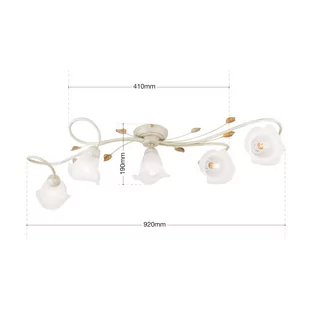 Lampa sufitowa Sisi, 5-pkt., kość słoniowa-złota - Lampy sufitowe - miniaturka - grafika 3