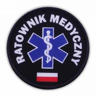 Odzież medyczna - Emblemat Kolorowy Ratownik Medyczny Z Flagą Na Rzepie 8,5 Cm - miniaturka - grafika 1