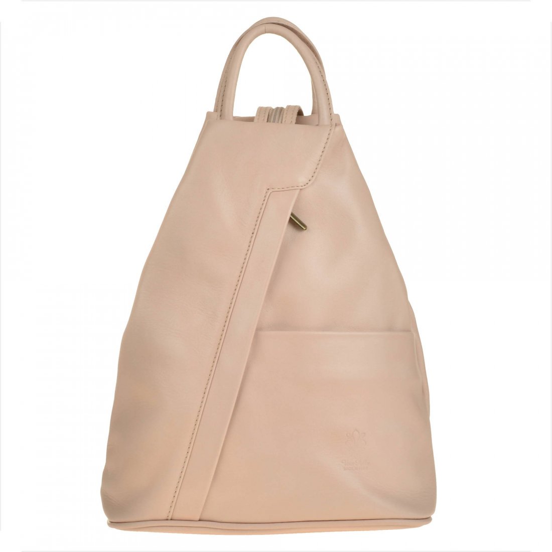 Zgrabny plecak skórzany róż pudrowy lekki