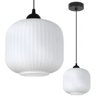 Lampy sufitowe - Lampa sufitowa wisząca Riffle loft 1xE27 klosz walec 20cm biały/czarny Light Home LH - miniaturka - grafika 1