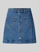 Spódnice - Spódnica jeansowa o linii A z czystej bawełny model ‘AMAZING’ - miniaturka - grafika 1