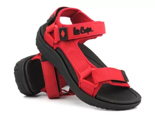 Sandały damskie sportowe - Lee Cooper LCW-24-34-2616L, czarno-czerwone - Sandały damskie - miniaturka - grafika 1
