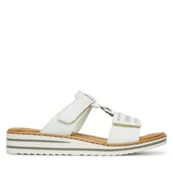 Klapki i japonki damskie - Klapki Rieker V0636-80 Biały - miniaturka - grafika 1