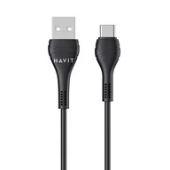 Kable USB - Kabel USB - USB Typ-C HAVIT CB6161 2A 1 m Czarny - miniaturka - grafika 1