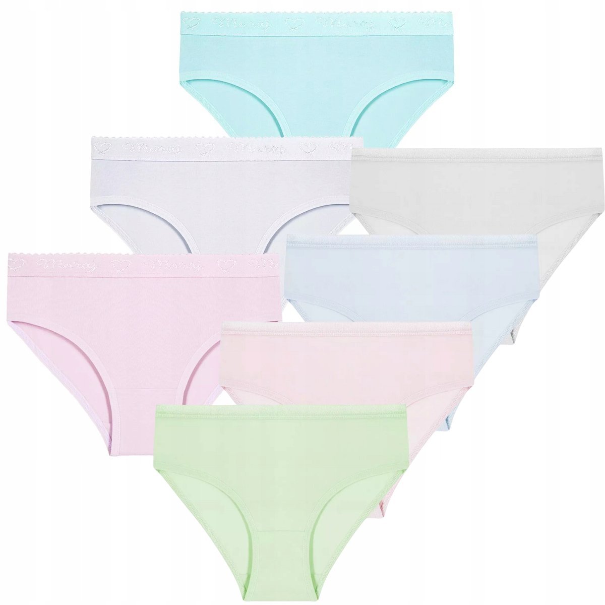 DZIEWCZĘCE MAJTKI FIGI MŁODZIEŻOWE KOLOROWE BAWEŁNIANE 7-PAK MORAJ 158-164