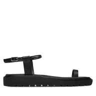 Sandały damskie - Sandały Calvin Klein Jeans Rope Toe Post Sandal Lth Mg YW0YW01893 Czarny - miniaturka - grafika 1
