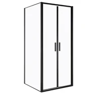 Kabiny prysznicowe - Kabina prysznicowa Solid DDP+SC 90 x 70 BL szkło transparentne 6 mm, profile czarne, drzwi wahadłowe KERRA - miniaturka - grafika 1