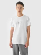 Koszulki męskie - T-shirt bawełniany regular z nadrukiem męski 4F 4FRAW24TTSHM2299-10S Biały - miniaturka - grafika 1