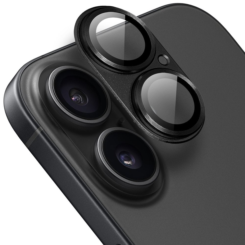 Metalowa osłona na cały aparat do iPhone 16, czarna