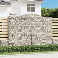 Ogrodzenia - vidaXL Kosze gabionowe, 4 szt, 300x50x220/240 cm, galwanizowane żelazo - miniaturka - grafika 1
