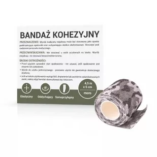 Paso TRADING Bandaż kohezyjny 4,5m x 5cm moro, 1 sztuka - Apteczki i materiały opatrunkowe - miniaturka - grafika 1