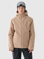 Kurtki męskie - Męska kurtka narciarska 4F 4FWAW24TTJAM579 - beżowa - miniaturka - grafika 1