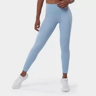 Spodnie sportowe damskie - Legginsy średni stan Fitness SIROKO Shine Błękitny Kobieta - miniaturka - grafika 1