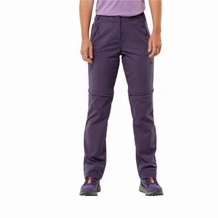 Spodnie sportowe damskie - Damskie spodnie z odpinanymi nogawkami Jack Wolfskin GLASTAL ZIP OFF PANTS W dark grape - 36 - grafika 1